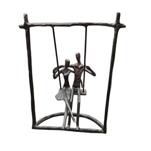 Danya B. Couple on a Swing Cast Bronze Sculpture,